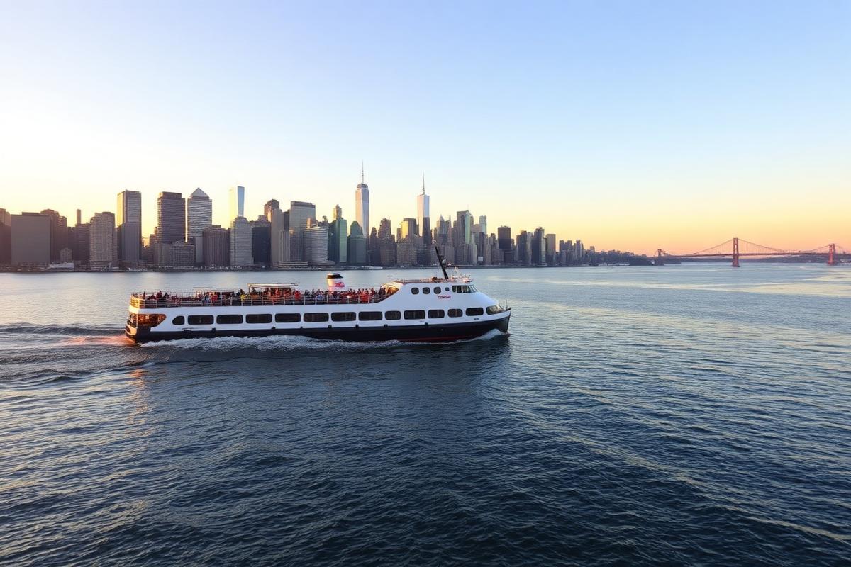 Staten Island ferry crossing New York harbor